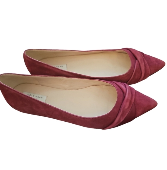 Cole Haan wine burgandy suede point toe flats sz 6 SH317 - Picture 2 of 5
